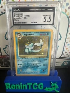 Pokemon Jungle Holo Vaporeon 12/64 CGC Excellent+ 5.5 - Picture 1 of 1