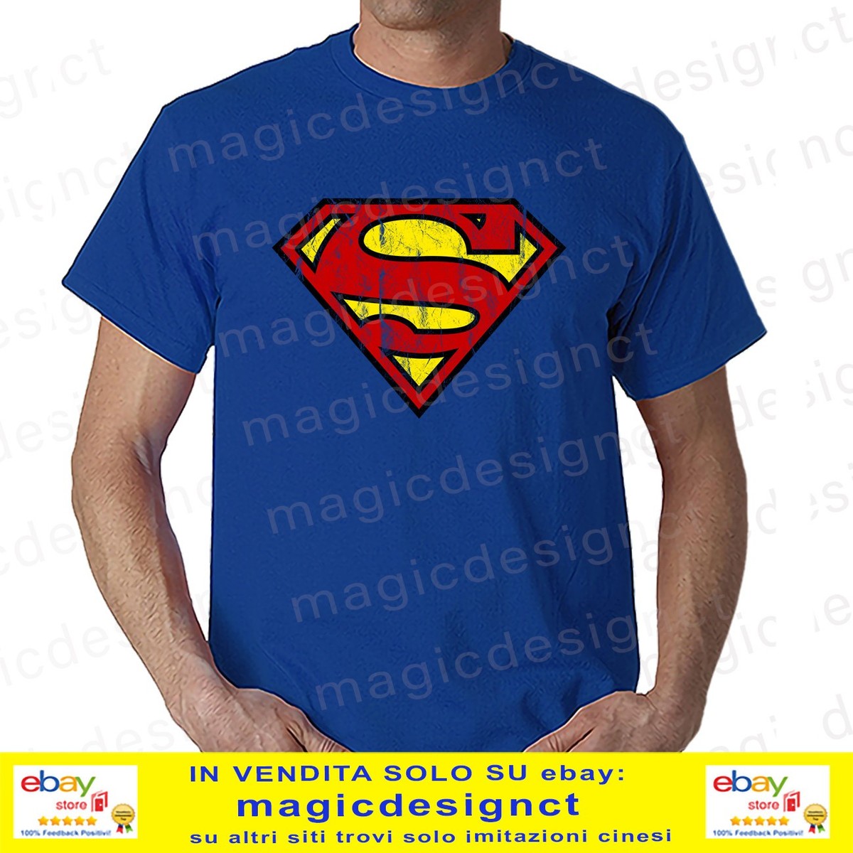 T-Shirt Superman Warner Bros Ufficiale - Maglietta DC Comics, Uomo, Classic Fit - Foto 5