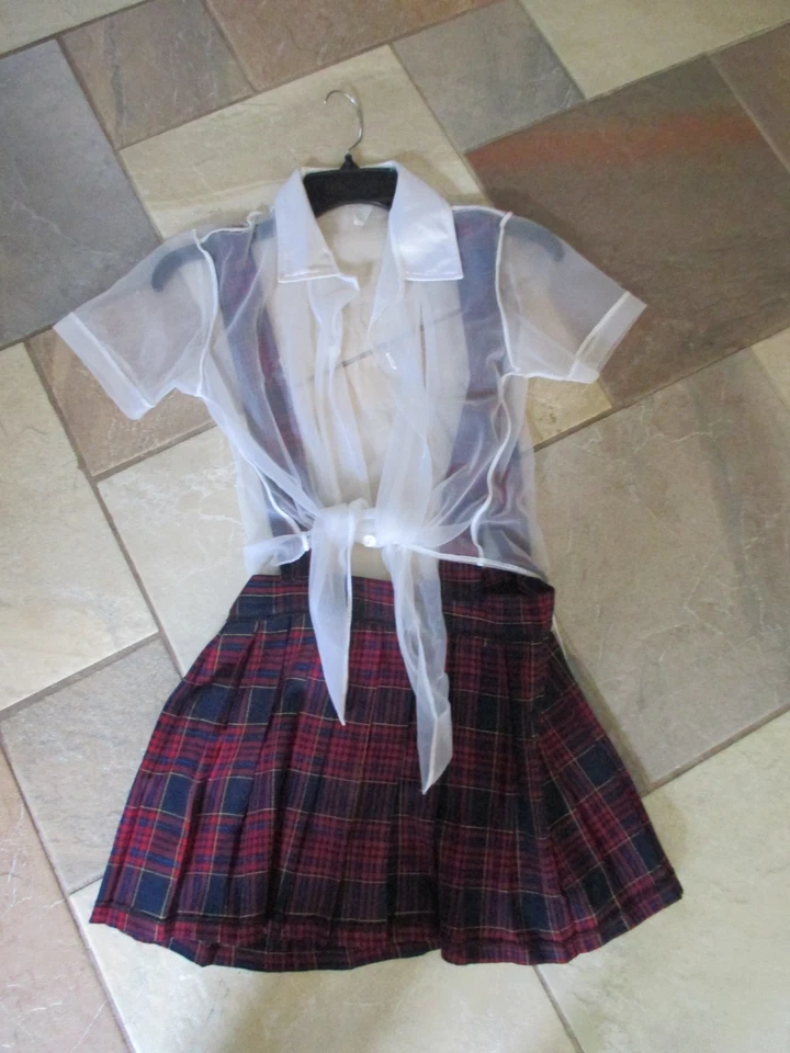 Fantasia de Halloween saia xadrez Escante Naughty School Girl, Brittney Spears, M - Imagem 1 de 1