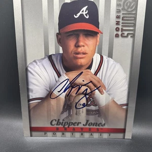 CHIPPER JONES  signed JSA  AUTOGRAPHED BRAVES  DONRUSS STUDIO 1997 - Picture 1 of 6