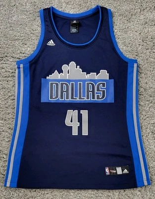 Adidas NBA 4her Dallas Mavericks #41 Dirk Nowitzki Talla Grande Foto 1 de 4