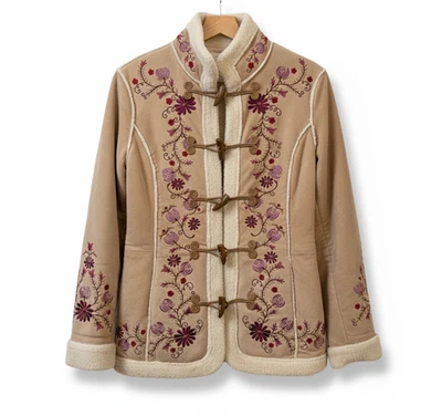 Chaqueta Abrigo St John's Bay Vintage Gamuza Cuero Talla Pequeña Para Mujer. Precioso! Foto 1 de 4