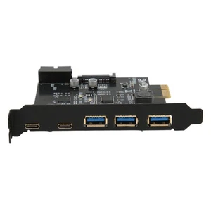 Pcie 1X To Usb Expansion Card 3Xusb3.0 2Xtype C 19Pin 5 Port Expansion Ada IDM - Afbeelding 1 van 12