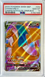 PSA 10 Charizard V #50 - 2020 Champions Path ETB BSP Promo SWSH050 - Foto 1 di 2