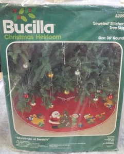 Bucilla Christmas Erbstück 82093 Weihnachten am Weihnachtsmann Schmuck Filz Baum Rock - Bild 1 von 2