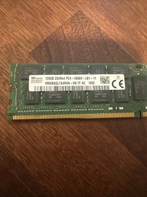Hynix 1x 128GB 2S4Rx4 PC4-2666V-R RDIMM ECC DDR4 RAM Memory HMABAGR7A4R4N-VN - Image 1 of 4