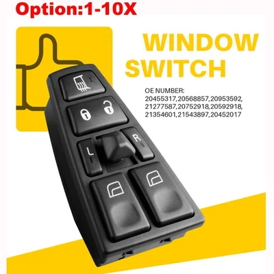 Control de interruptor de ventana eléctrica principal de tracción delantera para Volvo VN/VNL/VNM 2004-2012 Foto 1 de 4
