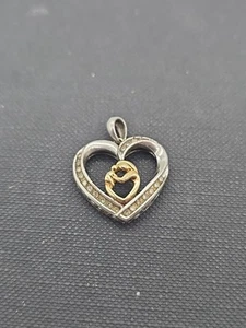 Ciondolo in oro 14 kt e argento sterling con diamanti - Foto 1 di 4