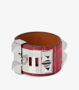 Collar de cocodrilo Hermès fucsia brillante Mississippiensis T2 - Imagen 1 de 9