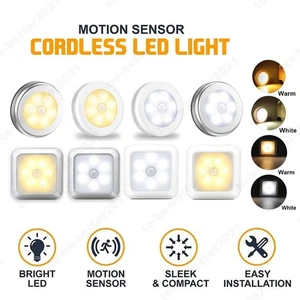 3/6/9 PCS Motion Sensor Lights Battery Operated Indoor Cordless LED Night Light - Picture 1 of 35