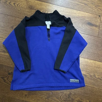 Sudadera para mujer Express Athletique 1/4 cremallera vintage rara azul mediana y negra Foto 1 de 4