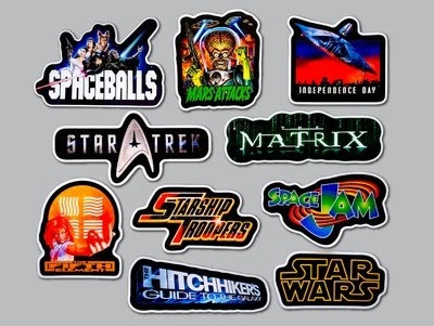 OMNI-CULT Classic Movie Sticker Lot (10 Stickers) SET 7 horror adventure alien sci-fi