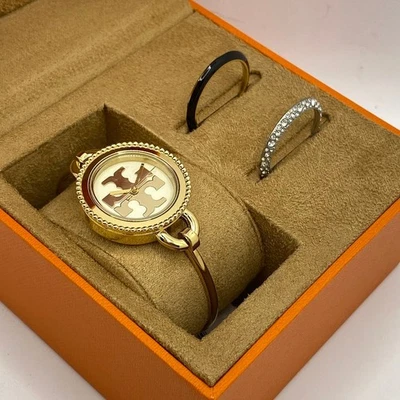 Tory Burch The Miller Gold-Tone Stainless Bangle Bracelet Watch TBW6015 - Image 1 of 4