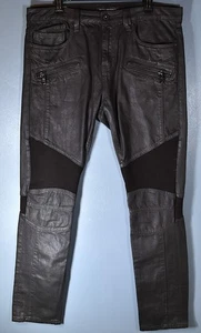 Cult of Individuality Rockabilly Slim Coated Moto Jeans size men's 34 x 33.5 - Picture 1 of 17