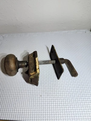 Antique Wrought Iron Door Knob Set  - Image 1 of 4