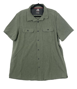 Zeroxposur Travel Series Size XL Mens Short Sleeve Button Up Heather Loden Shirt