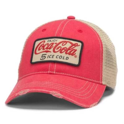AMERICAN NEEDLE Coke Coca Cola Orville Adjustable Snapback Baseball Trucker Hat,