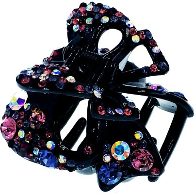 EE. UU. HECHO A MANO MARIPOSA GARRA CLIP MANDÍBULA HORQUILLA HECHA CON CRISTAL DE SWAROVSKI Foto 1 de 3