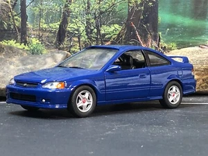 Imperfect 1:24 Diecast Unbranded BLUE 2000 HONDA CIVIC SI COUPE 2-door No Box - Picture 1 of 24