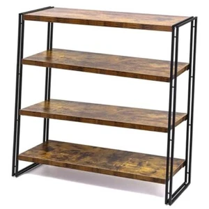 Bookshelf,4-Tier Industrial 4-Tier (47"W x 44.5"H) Rustic Brown - Picture 1 of 7