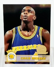 📈 CHRIS WEBBER GOLD ROOKIE 📈  1993-94 HOOPS RC 341 WARRIORS 5TH ANNIV MICHIGAN