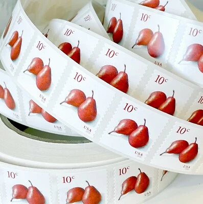 US 5039 Red Pears 10c (2016) - 50 Postage Stamps, Single Coil Strip w PNC#s NEW! - Image 1 of 3