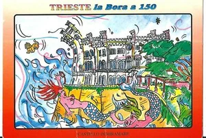 fm 02 TRIESTE E LA BORA a 150 - Castello di Miramare FG - nn VG - Dis. Babuder - Bild 1 von 1