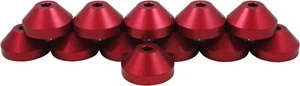 (12) 45rpm Record Adapter - New Red Aluminum Dome Insert 7" Vinyl #07MDDARE - Imagen 1 de 1