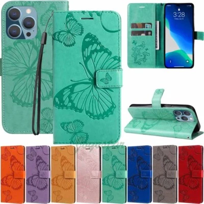For iPhone 14 Pro 13 12 11 SE XS XR 8 7 6s Wallet Card Holder Leather Case Cover - Image 1 of 4