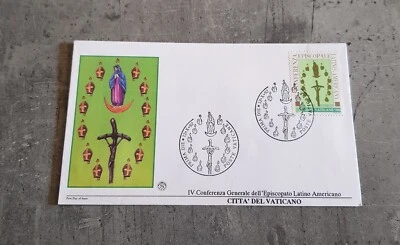 VATICAN CONFERENZA GENERALE DELL EPISCOPATO LATINO AMERICANO FDC 1992 - Image 1 of 2
