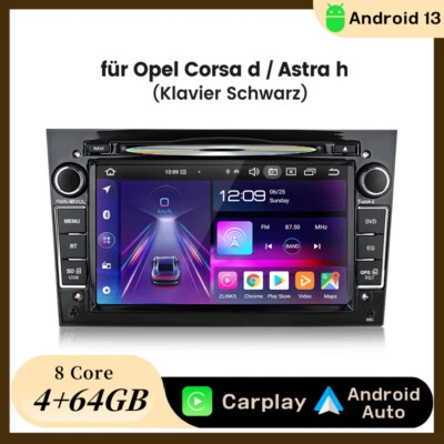 Android 14 Autoradio Carplay GPS CD DVD Für Opel Astra H Corsa C D Vectra 4+64G - Bild 1 von 4