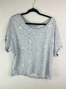 Harmony & Balance Distressed graues T-Shirt Damen Plus 2X lässige Passform - Bild 1 von 6