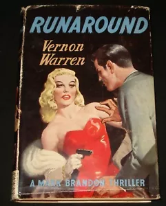 RUNAROUND BY VERNON WARREN 1950s PULP HB DJ MARK BRANDON THRILLER - Picture 1 of 4