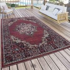 Indoor Outdoor Rug Vintage Oriental Pattern Mat Garden Red Carpet Small Large XL