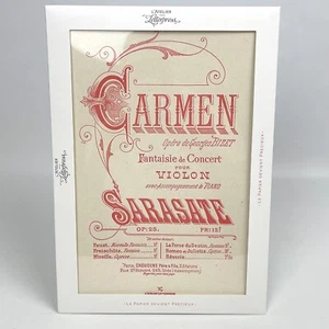 NEW L'Atelier French Letterpress Art Print Carmen By Sarasate Sheet Music Cover - Picture 1 of 9