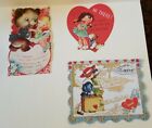 Group Of 3 Old Valentine Cards