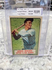 1961 Topps - #405 Lou Gehrig