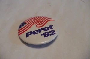 PEROT' 92 - 1.d5" TRUE VINTAGE Pinback Button - Ross Perot Presidential Capaign - Picture 1 of 1