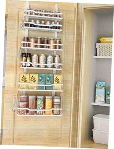 Over The Door Pantry Organizer Rack, 6-Tier Metal Pantry 6 Tier White - Picture 1 of 8