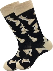 Novelty Chess Socks UK 4-8 Pawn/Rook/Knight/Queen/King/Bishop NEW *UK Seller* - Picture 1 of 1