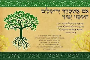 Si te olvido, Jerusalén BENDICIÓN Cumplimiento Árbol de la Vida póster Regalo Colgante - Imagen 1 de 1