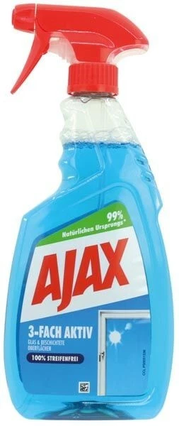Ajax Glasreiniger 3 Fach Aktiv Antistreifen Anti Schmutz 500ml - Bild 1 von 1