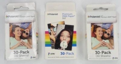 POLAROID Premium ZINK Photo Paper 2x3 Inch Polaroid Snap 3 PACKS 90 SHEETS Total - Image 1 of 4