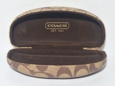 COACH Glasses Case ONLY Signature Hard Clam Shell Eye Sunglasses Brown - Imagem 1 de 3