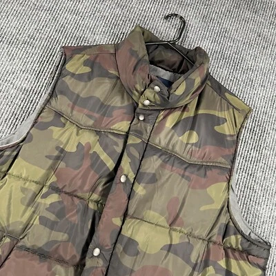 Chaleco American Eagle Puff Para Hombres 2XL XXL Verde Camuflaje Sin Mangas Cuello Simulado Foto 1 de 4