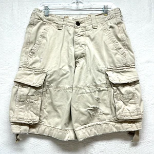Abercrombie & Fitch Cargo Shorts Men's Size 30 - Light Khaki Button Fly Cotton - Picture 1 of 12