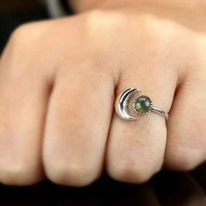 925 Sterling Silber Labradorit Ring Damen Sonne Mond Schmuck Geschenk Schmuck - Bild 1 von 7