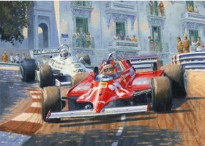 Tarjeta de cumpleaños en blanco Gilles Villeneuve Ferrari Fórmula Uno F1 carreras de autos - Imagen 1 de 1