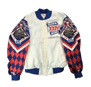 Chalk Line Vintage 1990 Super Bowl XXIV New Orleans Graphic Satin Jacket Mens L - Picture 1 of 9