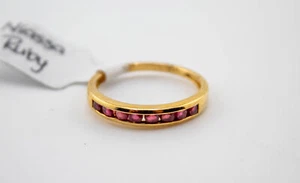VINTAGE ESTATE STERLING GOLD NIASSA RUBY GEMSTONE RING #11 - Picture 1 of 2